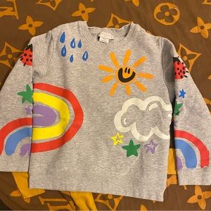 Girls Stella McCartney Grey Colorful Rainbow 🌈 Cotton Sweatshirt, Size 8